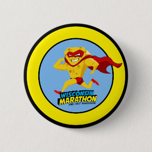 Wisconsin Marathon Race Day Ronde Button 5,7 Cm