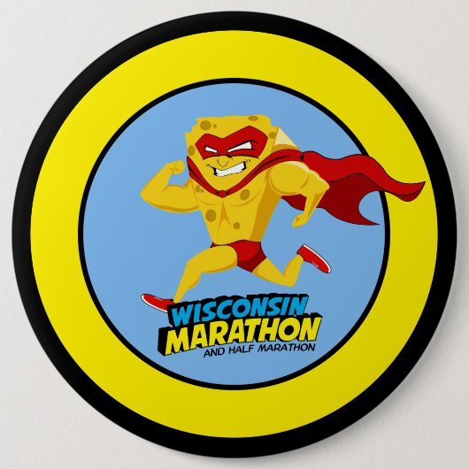 Wisconsin Marathon Race Day Ronde Button 6,0 Cm (Voorkant)