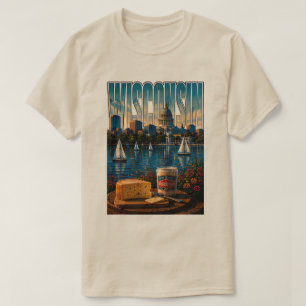 Wisconsin Meerfront Capitol Grote Meren Schoonheid T-shirt