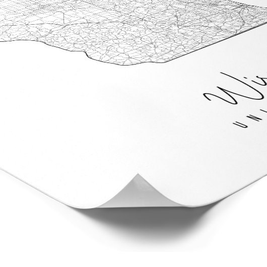 Wisconsin Minimal Street Map Poster (Hoek)