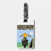 Wisconsin Mosquitoes Cartoon - Camping by Tiki Bagagelabel (Achterkant verticaal)