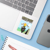 Wisconsin Mosquitoes Cartoon - Camping by Tiki Sticker (Laptop met iPhone)