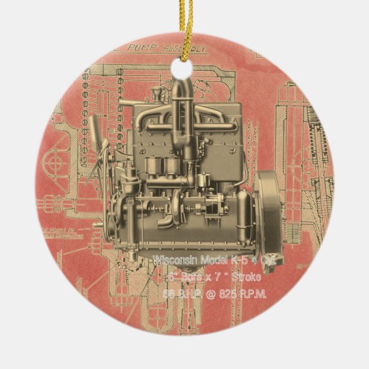 Wisconsin Motor Milwaukee Wisconsin Early Keramisch Ornament (Voorkant)