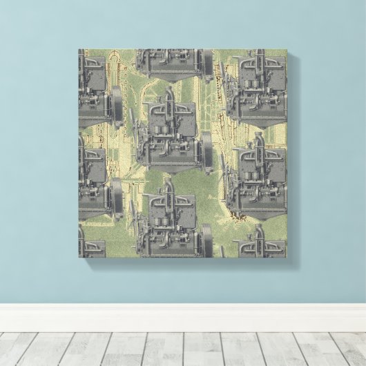 Wisconsin Motor Milwaukee Wisconsin Engine Early K Canvas Afdruk (Insitu (Houten vloer))