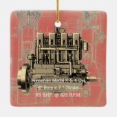 Wisconsin Motor Milwaukee Wisconsin Engine Early K Keramisch Ornament (Achterkant)