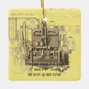 Wisconsin Motor Milwaukee Wisconsin Engine Early K Keramisch Ornament