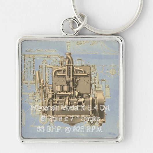 Wisconsin Motor Milwaukee Wisconsin Engine Early K Sleutelhanger (Voorkant)