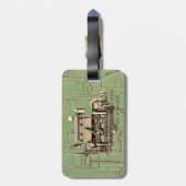 Wisconsin Motor Milwaukee Wisconsin gasmotor B-3 Bagagelabel (Achterkant verticaal)