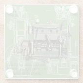 Wisconsin Motor Milwaukee Wisconsin gasmotor B-3 Glazen Onderzetter (Achterkant)