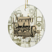 Wisconsin Motor Milwaukee Wisconsin gasmotor B-3 Keramisch Ornament (Links)