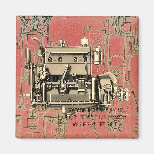 Wisconsin Motor Milwaukee Wisconsin gasmotor B-3 Magneet (Voorkant)