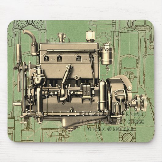 Wisconsin Motor Milwaukee Wisconsin gasmotor B-3 Muismat (Voorkant)