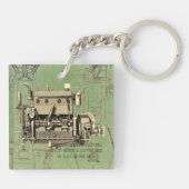 Wisconsin Motor Milwaukee Wisconsin gasmotor B-3 Sleutelhanger (Achterkant)