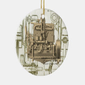 Wisconsin Motor Milwaukee Wisconsin gasmotor K5 Keramisch Ornament (Rechts)