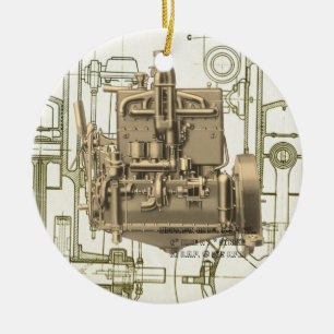 Wisconsin Motor Milwaukee Wisconsin gasmotor K5 Keramisch Ornament