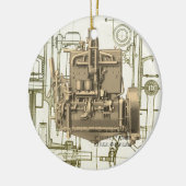 Wisconsin Motor Milwaukee Wisconsin gasmotor K5 Keramisch Ornament (Links)