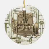 Wisconsin Motor Milwaukee Wisconsin gasmotor K5 Keramisch Ornament (Achterkant)