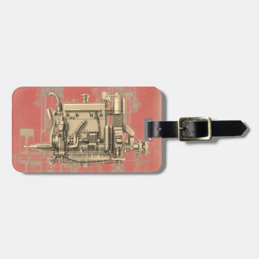 Wisconsin Motor Milwaukee Wisconsin gasmotor X Bagagelabel (Voorkant horizontaal)