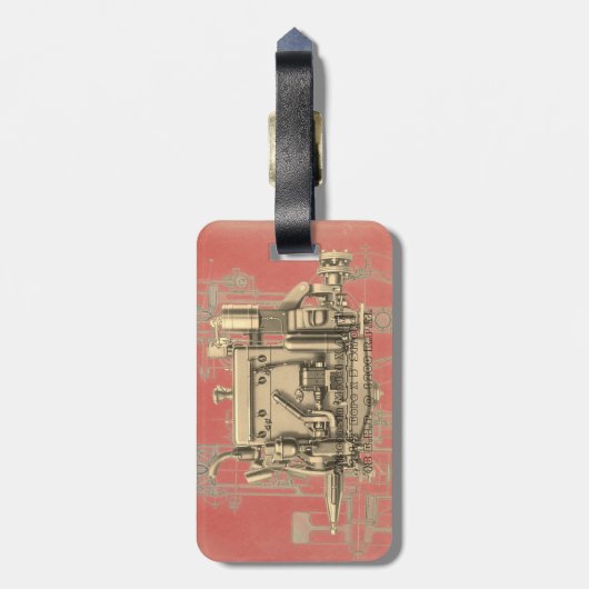 Wisconsin Motor Milwaukee Wisconsin gasmotor X Bagagelabel (Achterkant verticaal)