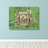 Wisconsin Motor Milwaukee Wisconsin gasmotor X Canvas Afdruk (Insitu (Houten vloer))