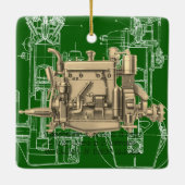 Wisconsin Motor Milwaukee Wisconsin gasmotor X Keramisch Ornament (Achterkant)