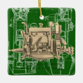 Wisconsin Motor Milwaukee Wisconsin gasmotor X Keramisch Ornament (Voorkant)