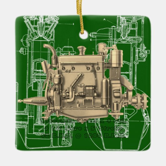 Wisconsin Motor Milwaukee Wisconsin gasmotor X Keramisch Ornament (Voorkant)