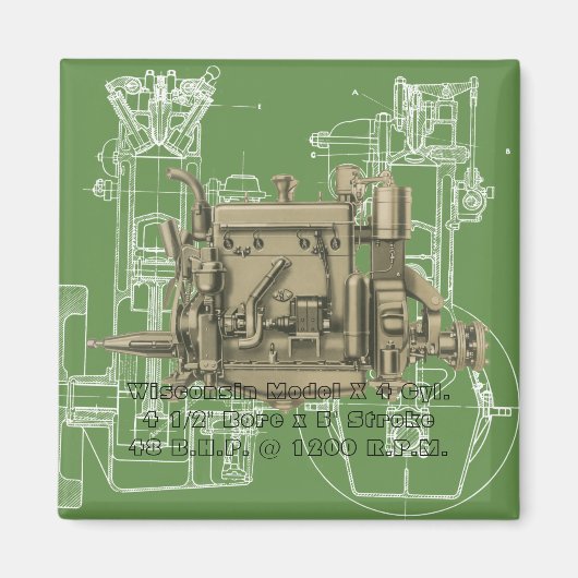 Wisconsin Motor Milwaukee Wisconsin gasmotor X Magneet (Voorkant)