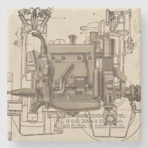 Wisconsin Motor Milwaukee Wisconsin gasmotor X Stenen Onderzetter