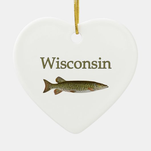 Wisconsin Musky Keramisch Ornament (Voorkant)