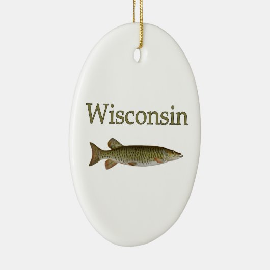 Wisconsin Musky Keramisch Ornament (Rechts)
