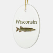 Wisconsin Musky Keramisch Ornament (Links)
