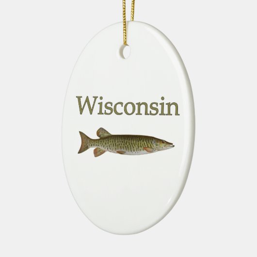 Wisconsin Musky Keramisch Ornament (Links)