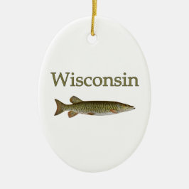 Wisconsin Musky Keramisch Ornament