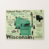 Wisconsin National Parks Infographic Map Legpuzzel (Horizontaal)