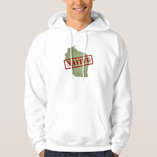 Wisconsin Native met de Kaart van Wisconsin Hoodie (Voorkant)