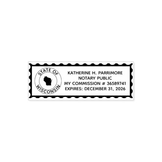 Wisconsin Notary Public Self Inking Rubber Stamp Zelfinktende Stempel (Design)