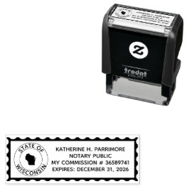 Wisconsin Notary Public Self Inking Rubber Stamp Zelfinktende Stempel