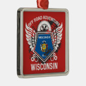 Wisconsin Off Road Adventure 4x4 Trail Mudding Metalen Ornament (Rechts)