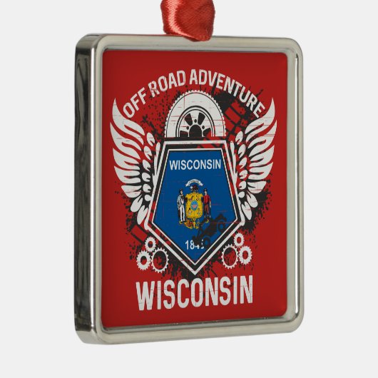 Wisconsin Off Road Adventure 4x4 Trail Mudding Metalen Ornament (Rechts)