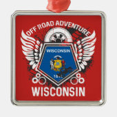 Wisconsin Off Road Adventure 4x4 Trail Mudding Metalen Ornament (Voorkant)