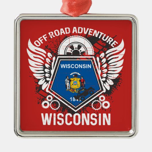 Wisconsin Off Road Adventure 4x4 Trail Mudding Metalen Ornament (Voorkant)