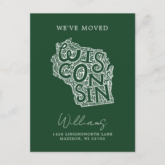 WISCONSIN | Onze adreswijziging Briefkaart (Voorkant)