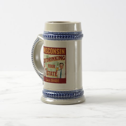 Wisconsin overdrinkt uw toestand sinds 1848 bierpul (Voorkant links)