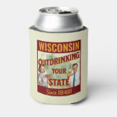 Wisconsin overdrinkt uw toestand sinds 1848 blikjeskoeler (Blikje Achterkant)