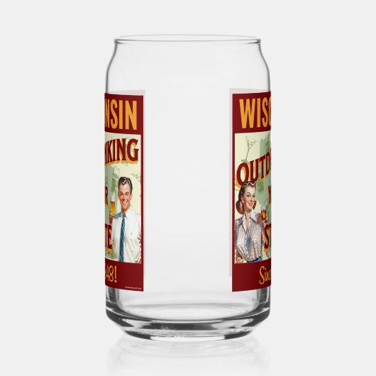 Wisconsin overdrinkt uw toestand sinds 1848 blikvorm glas (Links)