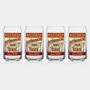 Wisconsin overdrinkt uw toestand sinds 1848 blikvorm glas