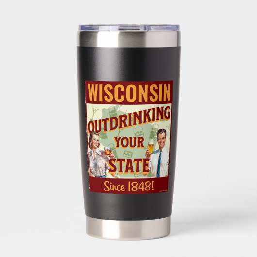 Wisconsin overdrinkt uw toestand sinds 1848 geïsoleerde drinkbeker (Voorkant)