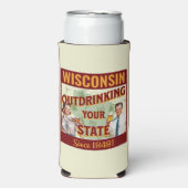 Wisconsin overdrinkt uw toestand sinds 1848 seltzer blikjeskoeler (Seltzer Voorkant)