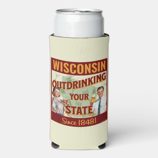 Wisconsin overdrinkt uw toestand sinds 1848 seltzer blikjeskoeler (Seltzer Voorkant)